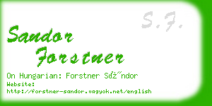 sandor forstner business card